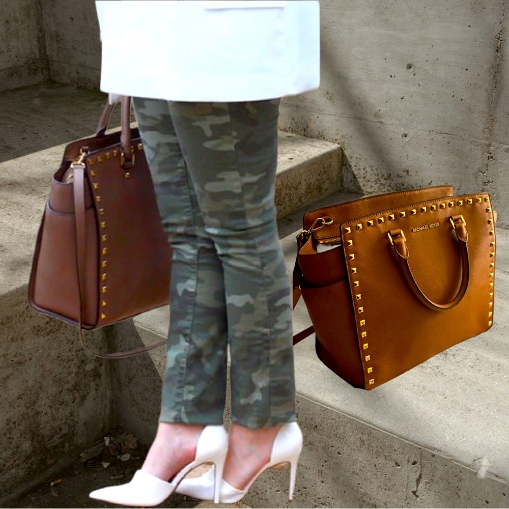 MICHAEL Michael Kors Selma Large Saffiano Satchel Bag, Chestnut Brown